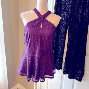 Purple sequin top